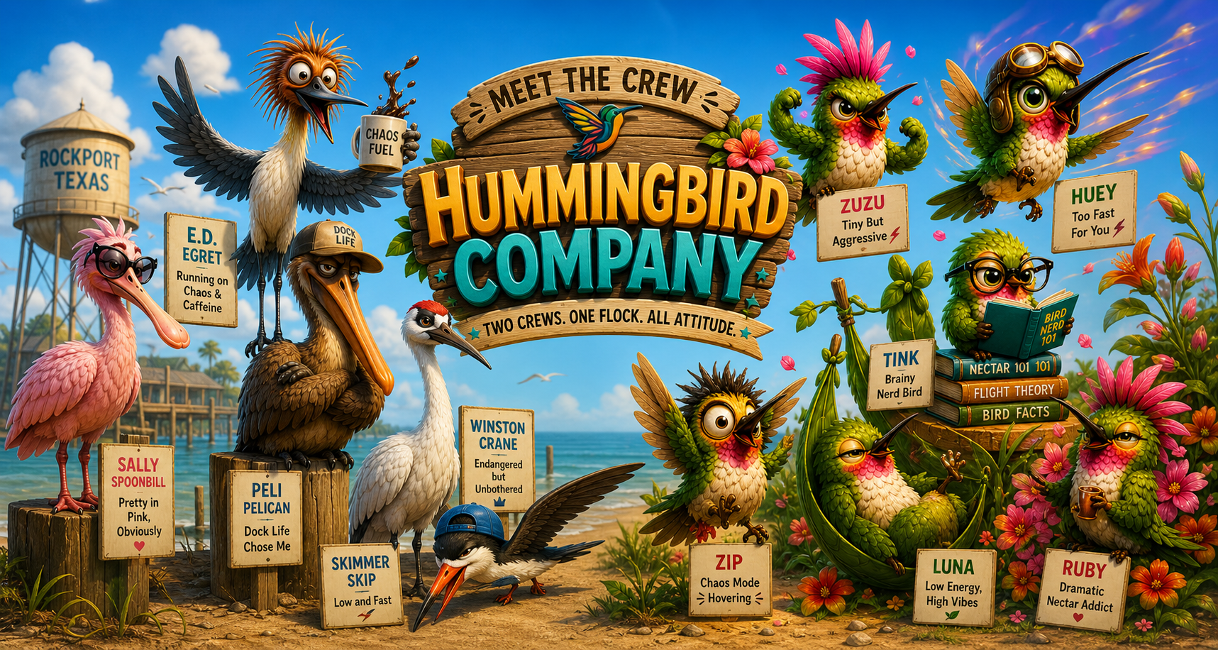 Meet the Crew — Two Crews. One Flock. All Attitude.